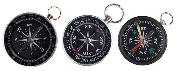 compass collection isolated on white background.