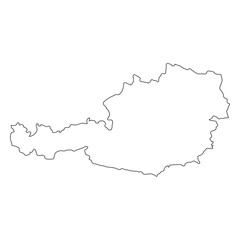 Aufkleber - Austria linear map on a white background. Vector illustration