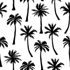 vector seamless pattern with palm trees
