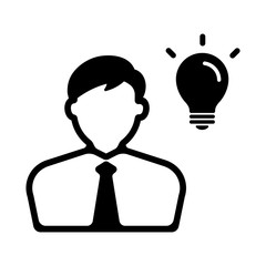 Poster - business man with idea / inspiration icon