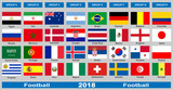 Fototapeta Mapy - Flags of football national teams.