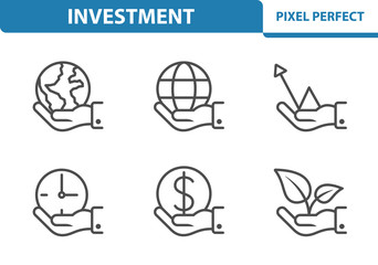 Investment Icons. Professional, pixel perfect icons depicting various investment concepts. EPS 8 format.