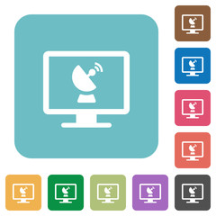 Poster - Remote desktop rounded square flat icons