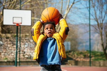 The basket is too high for little boys