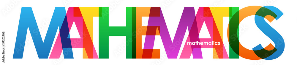 MATHEMATICS COLORFUL LETTERS ICON Stock Vector | Adobe Stock