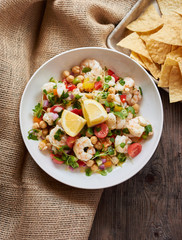 Wall Mural - peruvian shrimp salad - ensalada de late y camaron