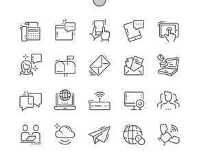 Poster - Communication Well-crafted Pixel Perfect Vector Thin Line Icons 30 2x Grid for Web Graphics and Apps. Simple Minimal Pictogram