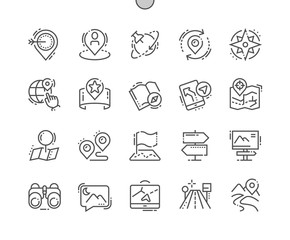 Sticker - Navigation Well-crafted Pixel Perfect Vector Thin Line Icons 30 2x Grid for Web Graphics and Apps. Simple Minimal Pictogram