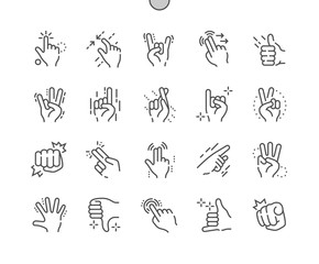 Poster - Gesture Well-crafted Pixel Perfect Vector Thin Line Icons 30 2x Grid for Web Graphics and Apps. Simple Minimal Pictogram