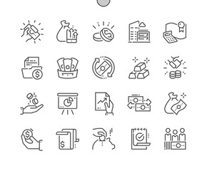 Poster - Finance Well-crafted Pixel Perfect Vector Thin Line Icons 30 2x Grid for Web Graphics and Apps. Simple Minimal Pictogram