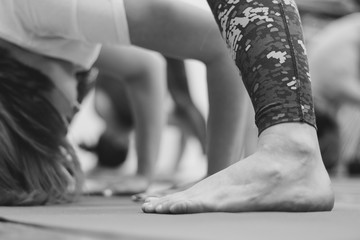  girl doing yoga in the hall