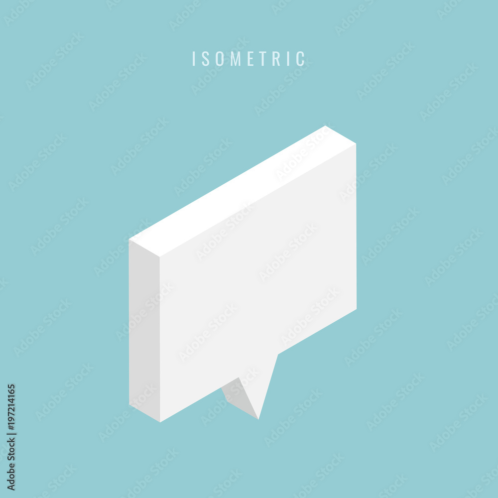isometric Abstract speech bubble . Vector illustration Stock Vector ...