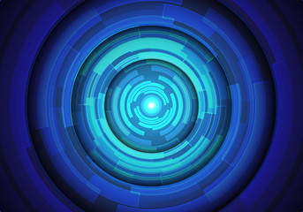 Poster - Abstract blue circle technology power energy light design modern futuristic background vector illustration.