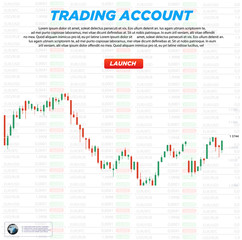 Leinwandbilder - Trading platform account. UI business analysis and investing. Market trade. Binary option. Money Making. Buy and sell indicators vector illustration