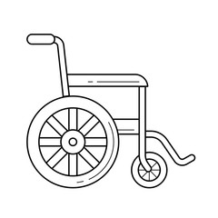 Canvas Print - Wheelchair vector line icon isolated on white background