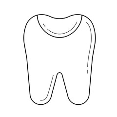 Wall Mural - Tooth enamel vector line icon isolated on white background. Tooth enamel line icon for infographic, website or app. Icon designed on a grid system.