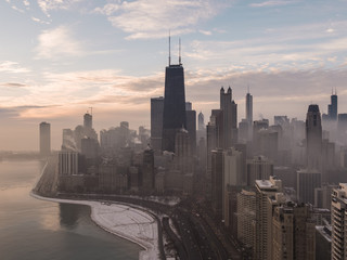 Wall Mural - Chicago Winter Sunrise