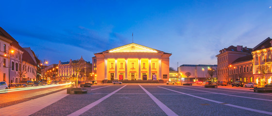 Wall Mural - Panorama of Vilnius Town Hall at Dusk