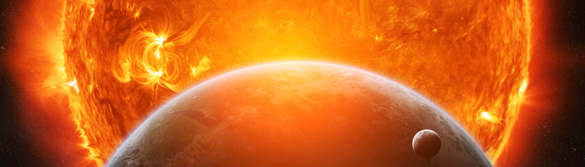 Wall Mural - exploding close to planet earth 3d rendering elements of this image furnished by nasa