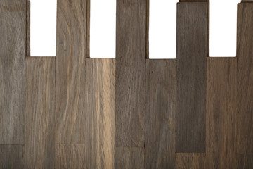 Oak old dark parquet on isolated image