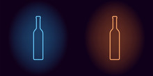 Blue And Orange Neon Wine Bottle