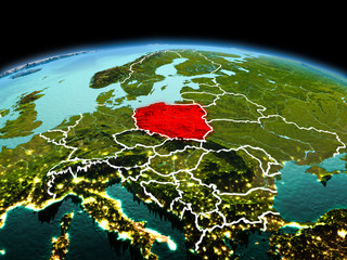 Poster - Poland on planet Earth in space