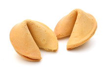 Two Fortune Cookies Isolated On White