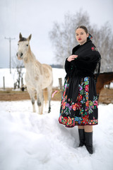 Wall Mural - femme avec cheval