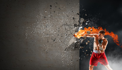 Fototapete - Strong enough to challenge it. Mixed media