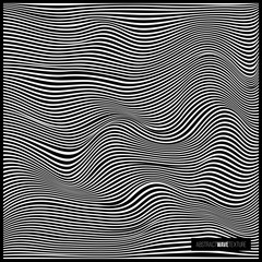 Poster - Abstract black wave texture. Vector black line wavy pattern.
