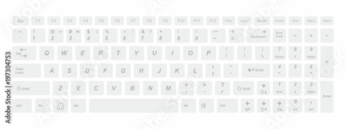 Cuadros en Lienzo White computer keyboard. isolated on white background