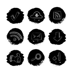 Poster - social media network hand drawn icons set
