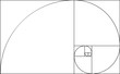 Golden ratio template. Composition spiral guideline illustration