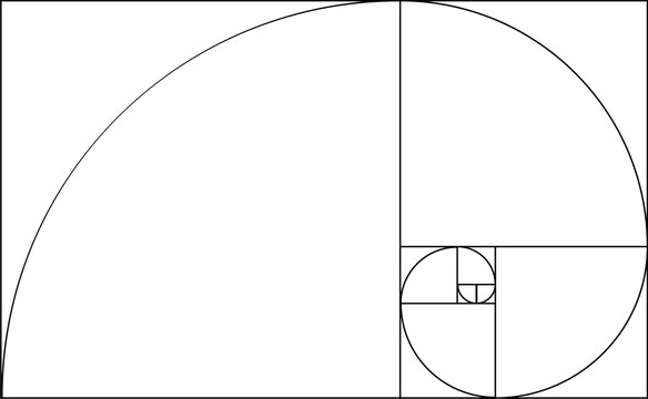 golden ratio template. composition spiral guideline illustration