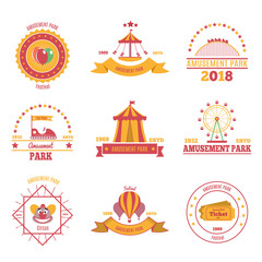 Wall Mural - Amusement Park Emblems Set