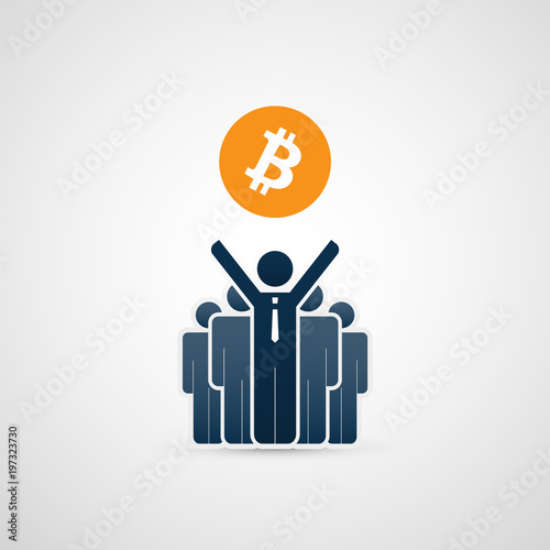 Successful Online Business Bitcoin Trading And Mining Concept With - 