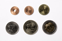 Philippine Coins On A White Background
