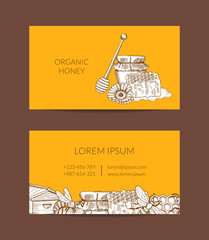 Sticker - Vector business card template for honey farmer or shop