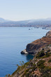 beautiful  landscape of sea coast in Crete island near Rethymno, Greece