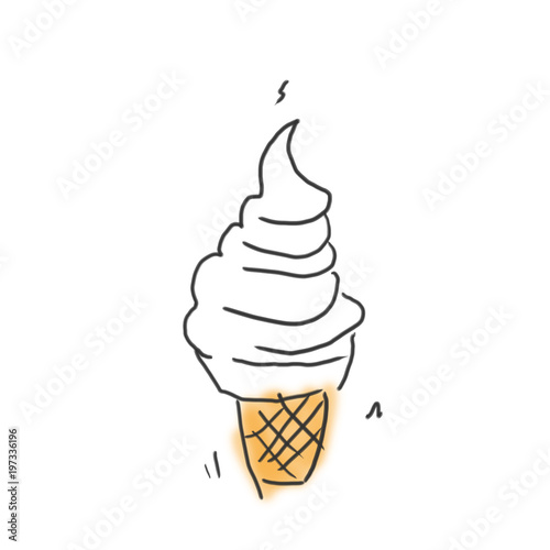 ソフトクリーム 食べ物のゆるい味のある落書き風イラスト Adobe Stock でこのストック画像を購入して 類似の画像をさらに検索 Adobe Stock