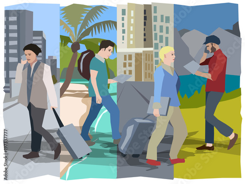 Fotografía digital nomads are always on the go moving with ease through different landscape