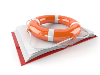 Canvas Print - Book with life buoy