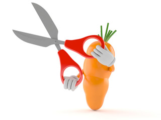 Poster - Carrot character holding scissors