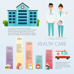 Wall Mural - Medical infographic. Flat design style modern vector illustration concept.