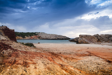 Wall Mural - Beautiful seaside view with beach looks like planet of mars