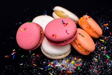 Wall Mural - Multicolored macaroons with rainbow spray