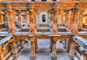 Sticker - Rani ki vav, an intricately constructed stepwell in Patan - Gujarat, India