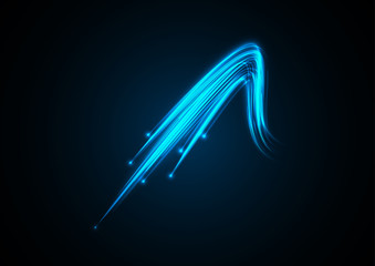Wall Mural - blue branched neon lines with shadow