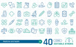 © OV11 - Medicine and health line icons set. Suitable for banner, mobile application, website. Editable stroke