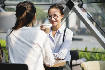 Sticker - Woman enjoy morning coffee